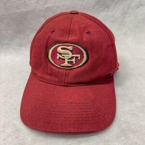 Vintage San Francisco 49ers Hat Cap Strap Back Red NFL‎ Football Mens 90s